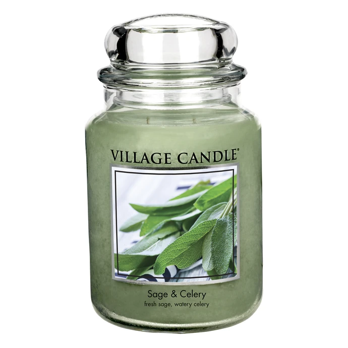 VILLAGE CANDLE / Svíčka ve skle Sage & Celery - velká