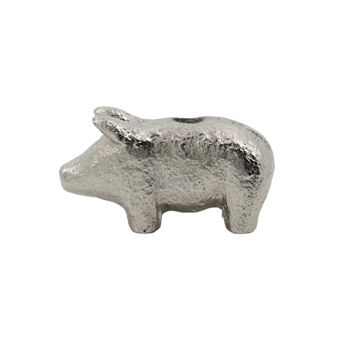 House Doctor / Kovový svietnik Pig Antique Silver