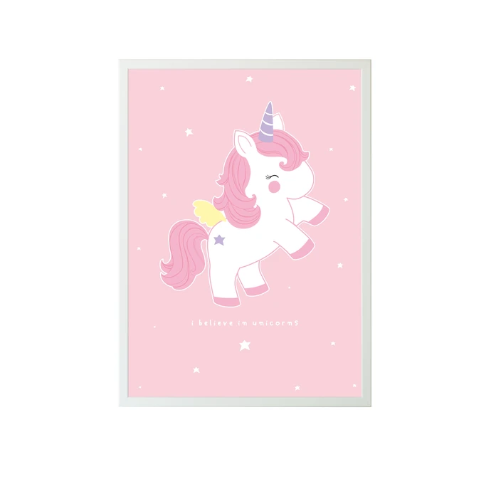 A Little Lovely Company / Dětský plakát Baby Unicorn 50x70 cm