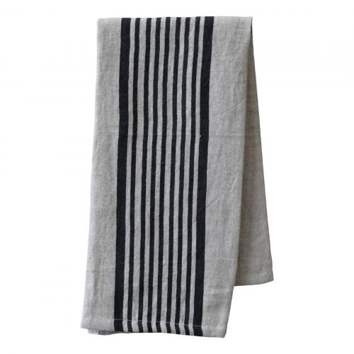 Éternel / Bavlnená utierka Stripes Black 70×50 cm