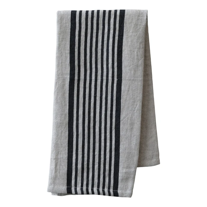 Éternel / Bavlněná utěrka Stripes Black 70×50 cm