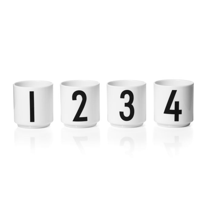 DESIGN LETTERS / Espresso hrnečky Letters 100 ml - set 4 kusů