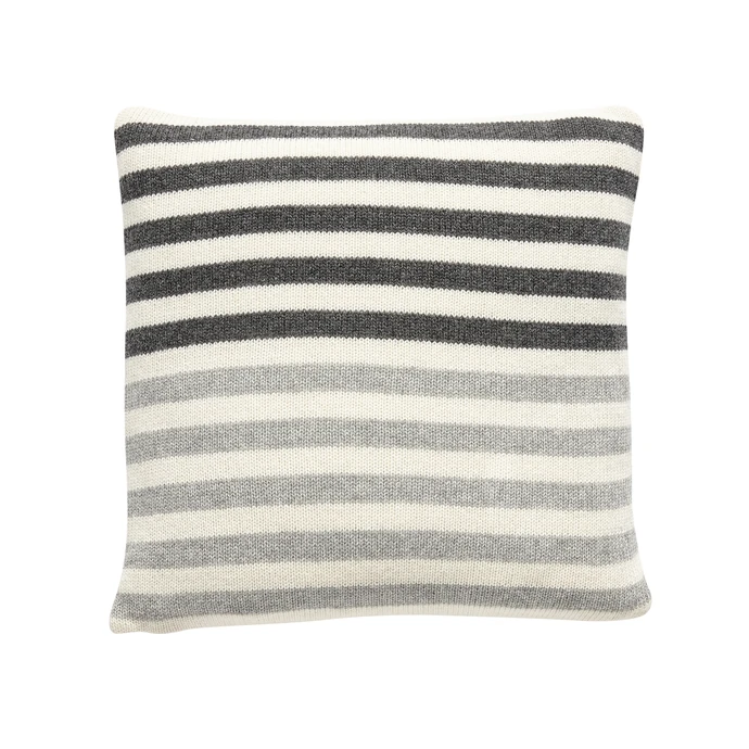 Hübsch / Vlněný polštář Stripe Grey/white 50x50 cm