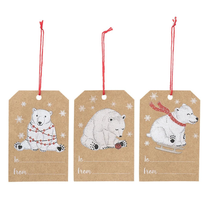 Bloomingville / Vianočné darčekové štítky Bear - 6ks