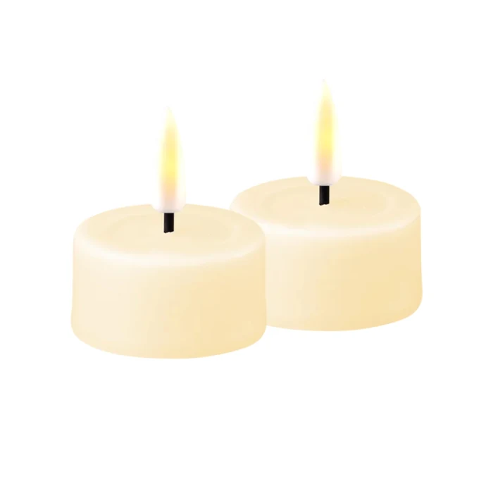 DeluxeHomeart / Čajová LED sviečka Cream – set 2 ks