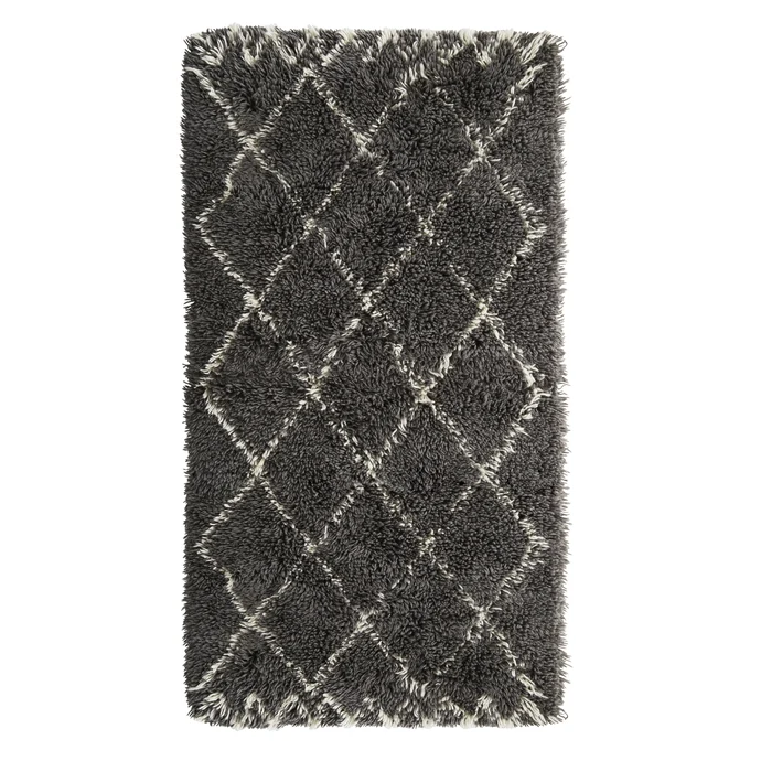 MADAM STOLTZ / Vlnený koberec Grey Harlequin 90x170 cm