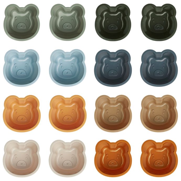 LIEWOOD / Silikónové formy na muffiny Mr bear/Faune Green - set 16 ks