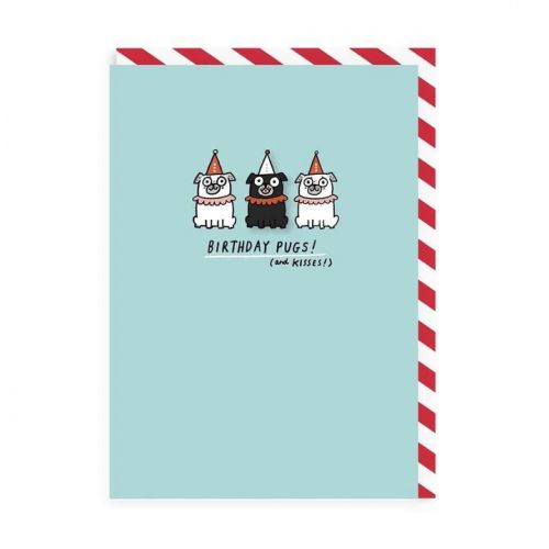 Ohh Deer / Narodeninová pohľadnica Birthday Pugs + odznak