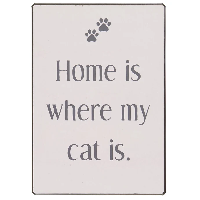 IB LAURSEN / Plechová cedule Home is where my cats is