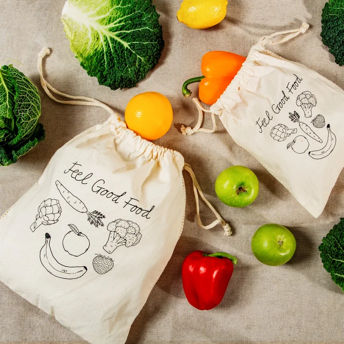 sass & belle / Bavlněná taška Fruit Veg - set 2 ks
