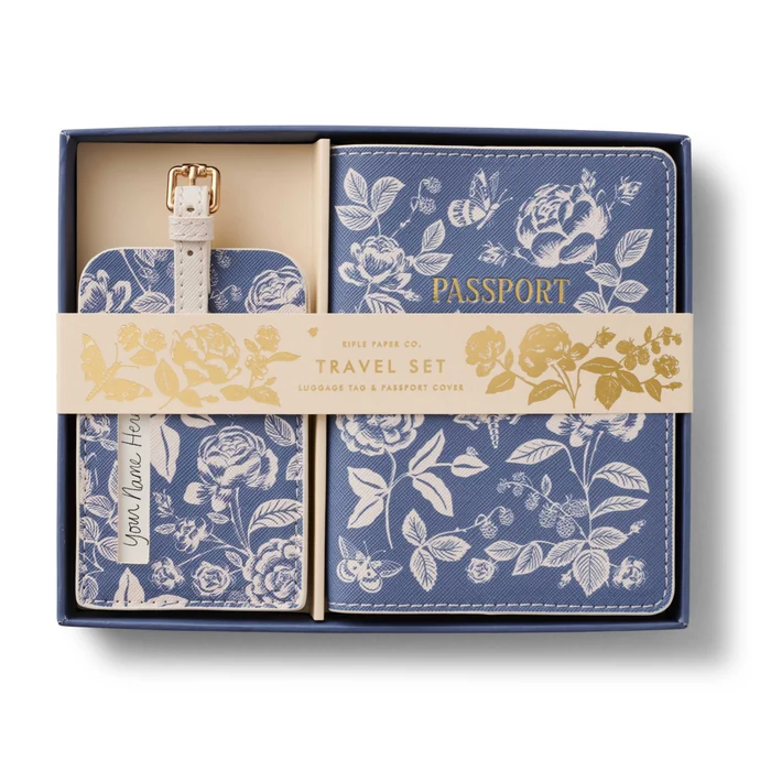 Rifle Paper Co. / Obal na cestovní pas a jmenovka English Rose