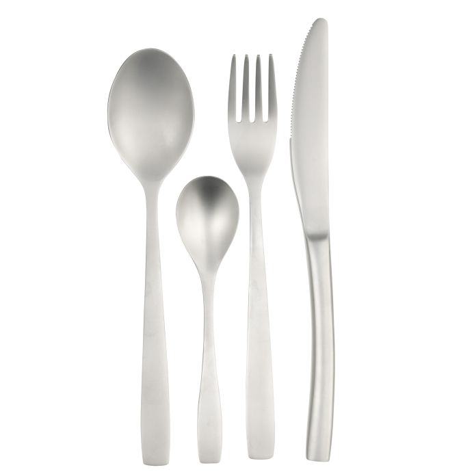 MADAM STOLTZ / Ocelový příbor Silver Mat - set