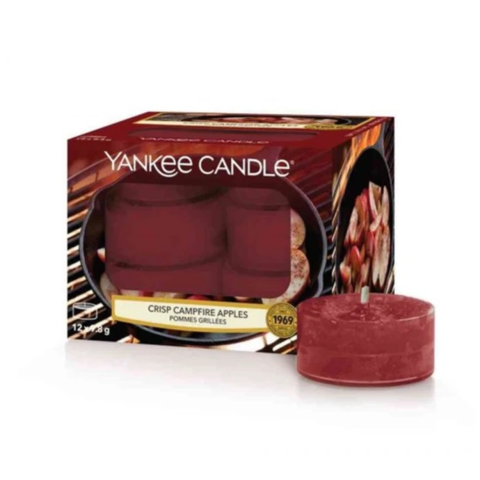 Yankee Candle / Čajové sviečky Yankee Candle 12 ks - Crisp Campfire Apples