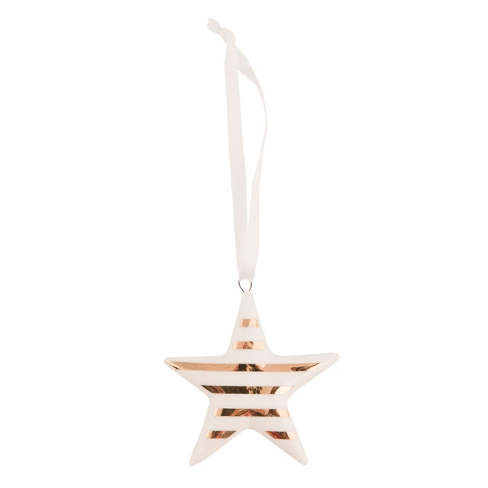 Blossom / Závesná porcelánová hviezdička Gold stripe