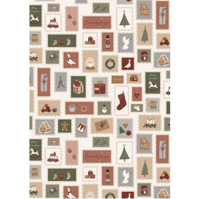 Ib Laursen / Vánoční balicí papír Christmas Stamps 5 m