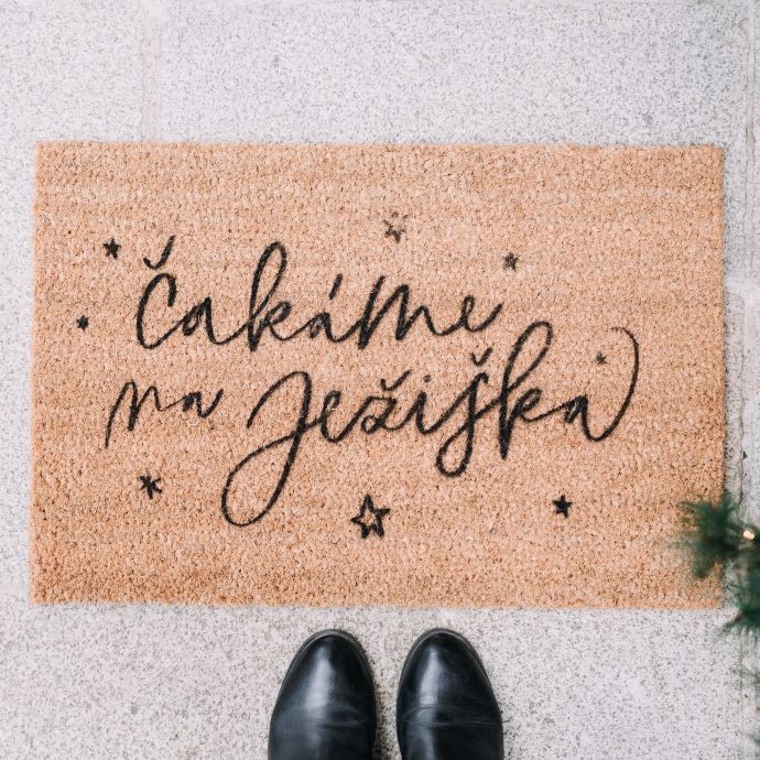Artsy Doormats / Vianočná rohožka Čakáme na Ježiška