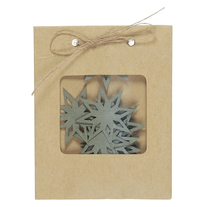 Ib Laursen / Samolepicí papírové vločky Grey Snow Crystals - 9 ks