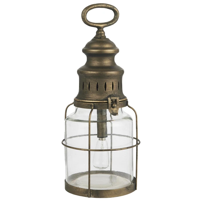 IB LAURSEN / Kovový LED lampáš Grid Antique Brass 31 cm