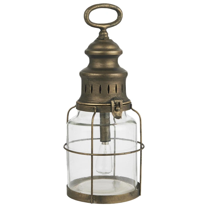 IB LAURSEN / Kovová LED lucerna Grid Antique Brass 31 cm