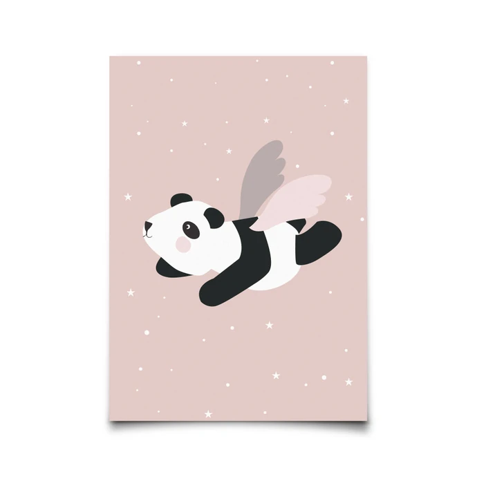 EEF lillemor / Pohľadnica Flying Panda Pink A6