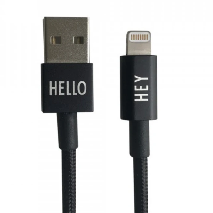 DESIGN LETTERS / Textilní kabel pro Apple Black