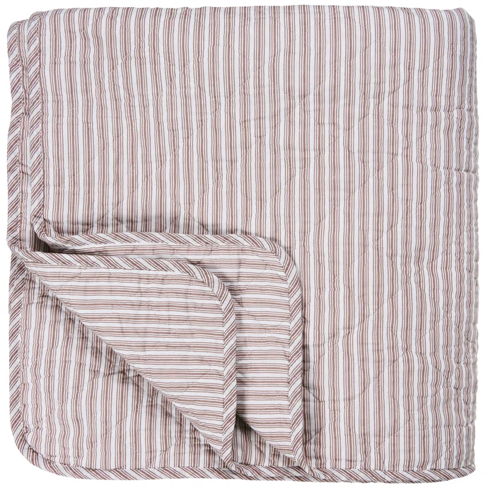 Ib Laursen / Prošívaný bavlněný přehoz Peony Stripes 130x200