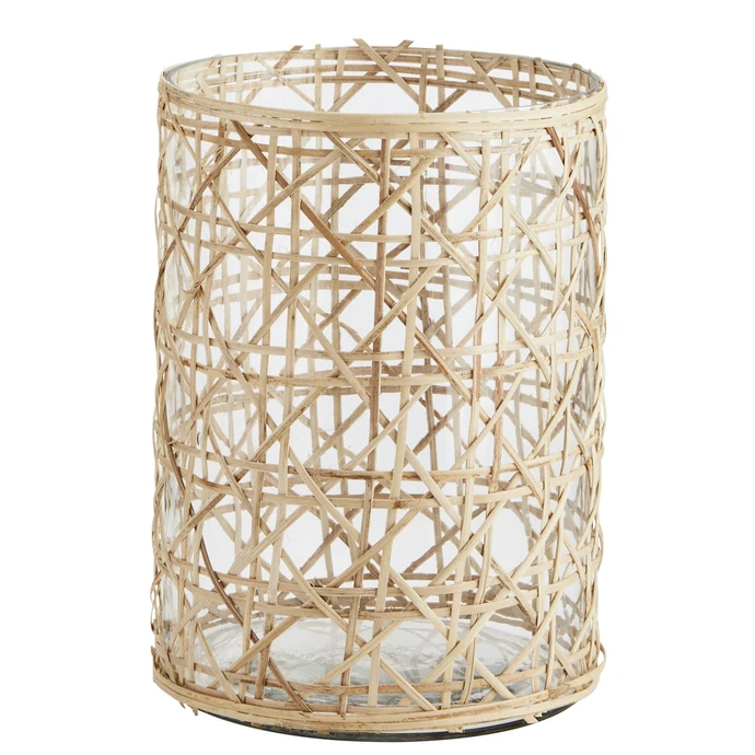 MADAM STOLTZ / Sklenená váza/svietnik Bamboo Cane