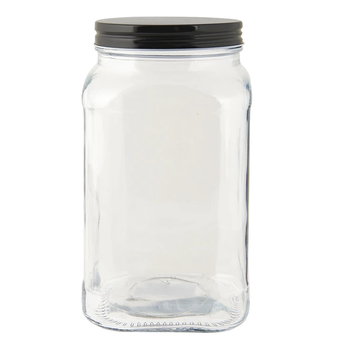 Ib Laursen / Sklenená dóza s čiernym vrchnákom 1200 ml
