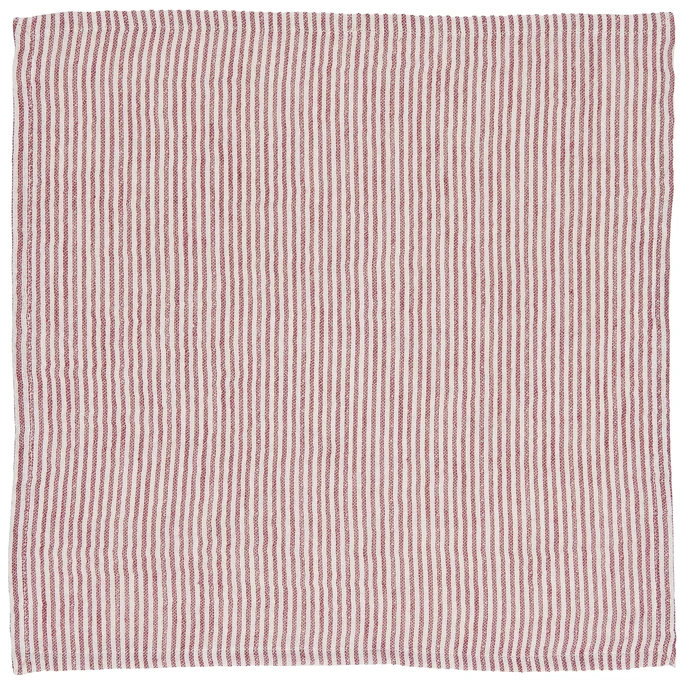 IB LAURSEN / Bavlnený obrúsok Red Stripes Double Weaving