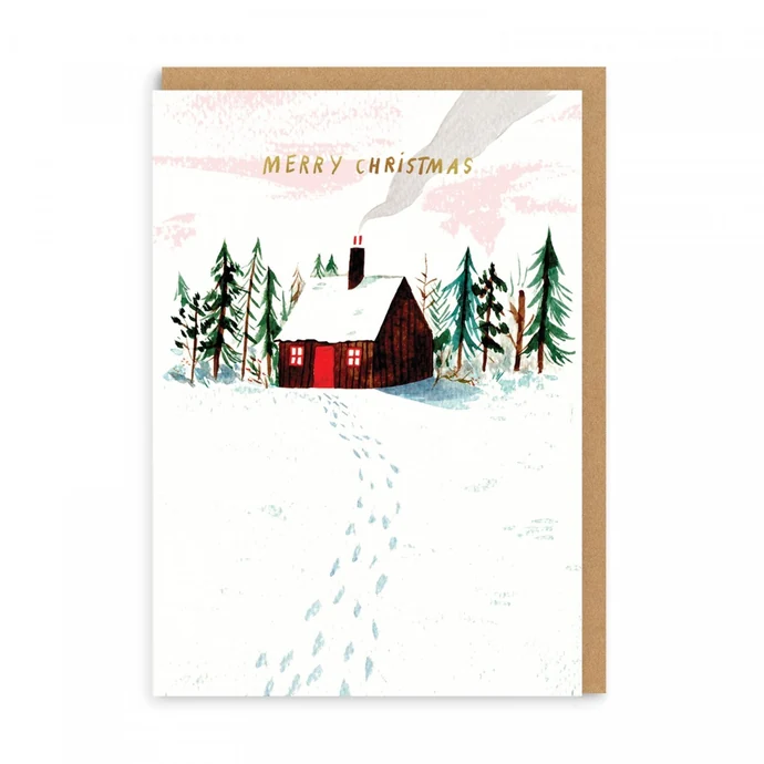 Ohh Deer / Vánoční přání s obálkou Log Cabin A6