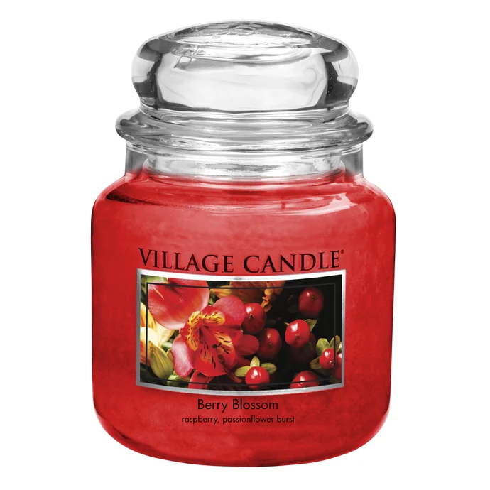 VILLAGE CANDLE / Svíčka ve skle Berry Blossom - střední