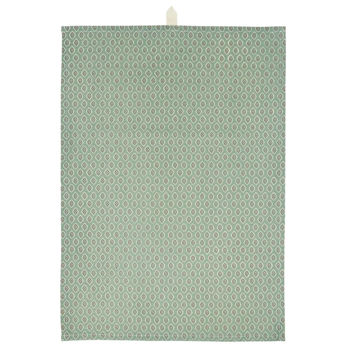 Ib Laursen / Bavlněná utěrka Dusty Green Berry Pattern