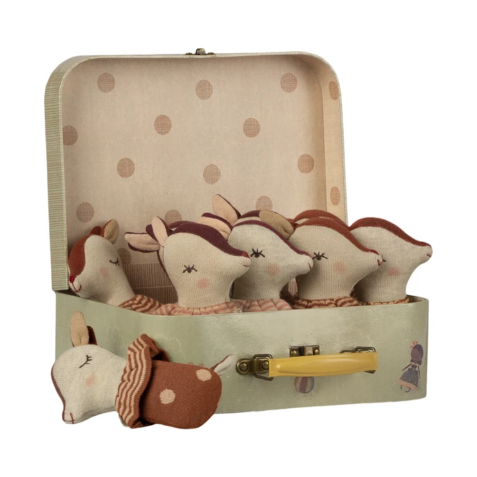 Maileg / Chrastítka v kufříku Bambi Rattle - Set 12 ks