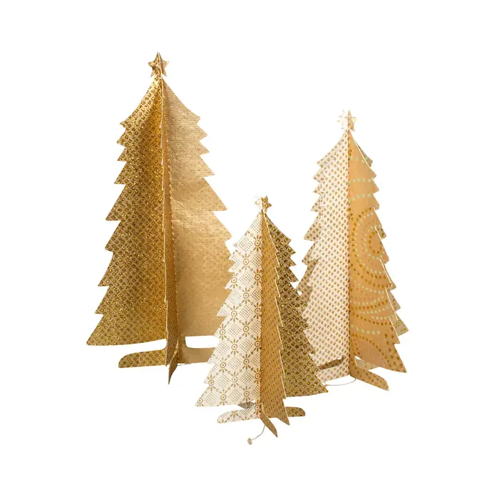 Maileg / Papierový vianočný stromček Gold - set 3 ks
