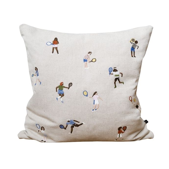 Fine Little Day / Ľanový poťah na vankúš Tennis Embroidered 48x48 cm