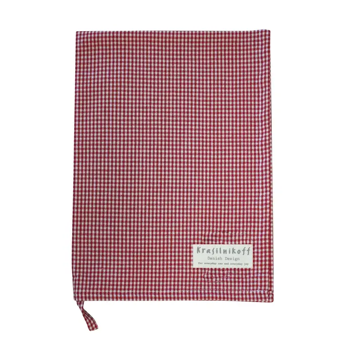 Krasilnikoff / Bavlněná utěrka Checkered Small Red