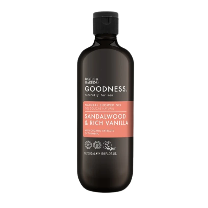 Baylis & Harding / Přírodní sprchový gel pro muže Goodness Sandal Wood/Rich Vanilla 500 ml