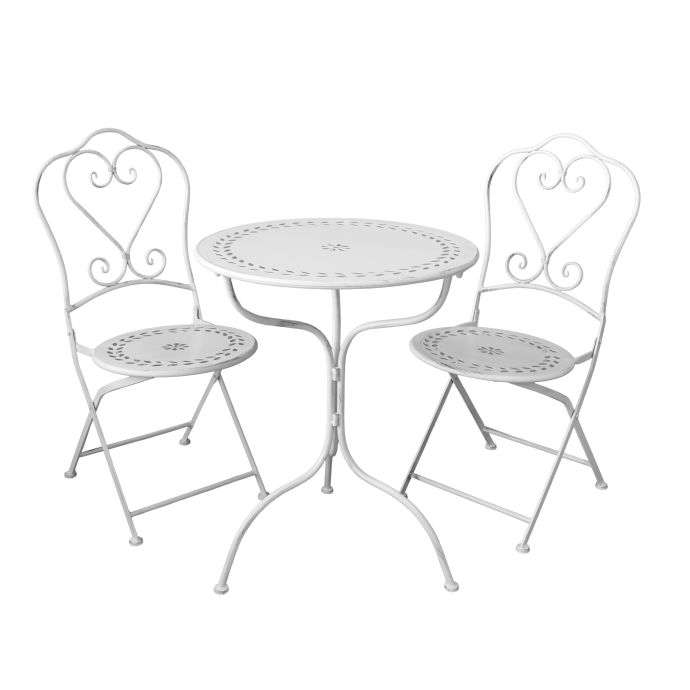 Chic Antique / Záhradný komplet stolčeka so stoličkami Bistro Antique Cream