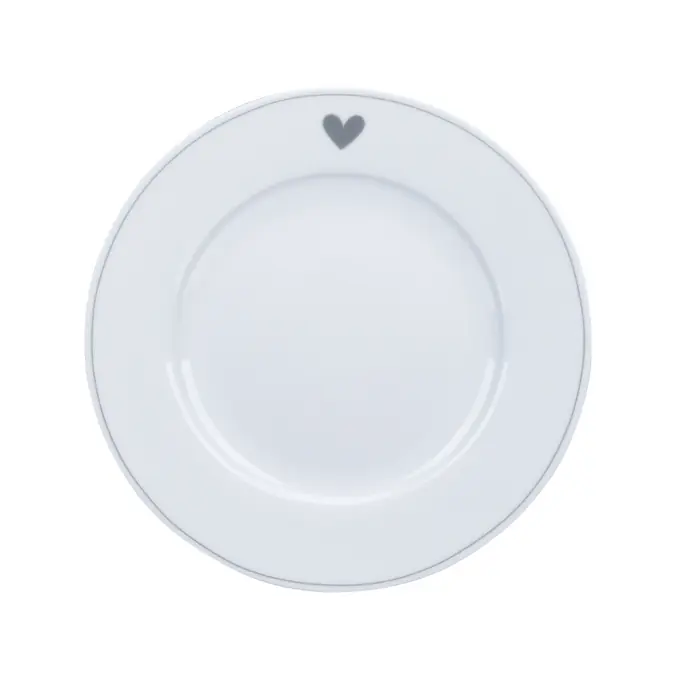 Krasilnikoff / Porcelánový dezertný tanier Heart of Charcoal 20 cm
