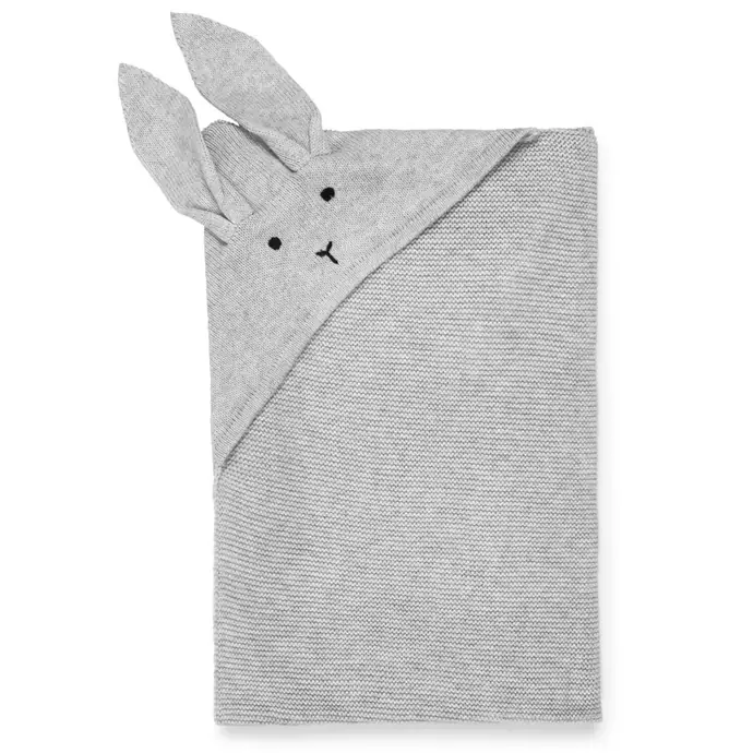 LIEWOOD / Detská bavlnená deka Marley Rabbit Grey