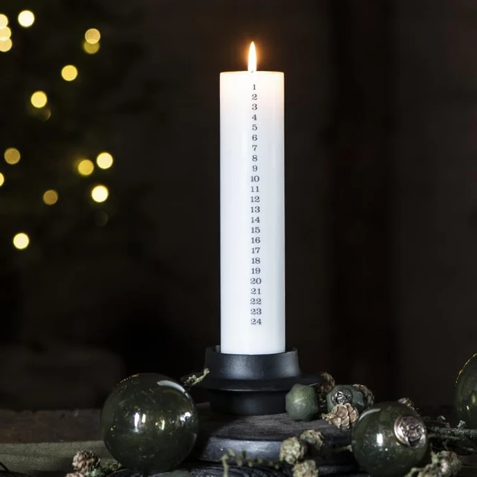 IB LAURSEN / Adventní svíčka Christmas White/Anthracite Grey