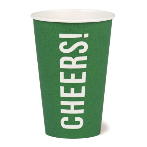Talking Tables / Papírový kelímek Cheers Green 455 ml - set 8 ks