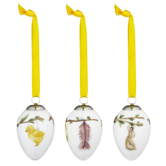 KÄHLER / Porcelánové vajíčka Hammershøi Easter - set 3 ks