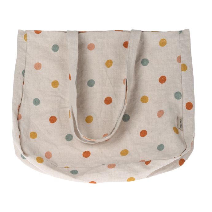 Maileg / Lněná taška Tote Multi Dots - small