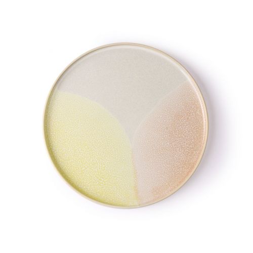 HK living / Keramický dezertný tanier 80's Pink/Yellow 18,7 cm