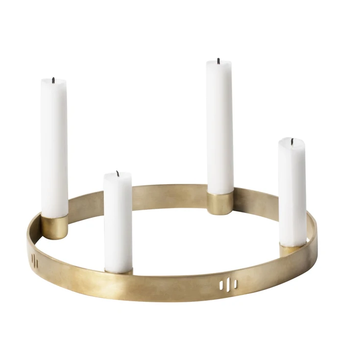 ferm LIVING / Mosazný adventní svícen Circle Brass