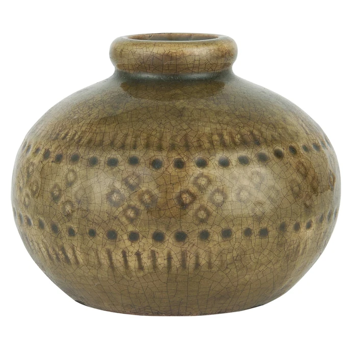 Ib Laursen / Keramická váza Crackled 11 cm