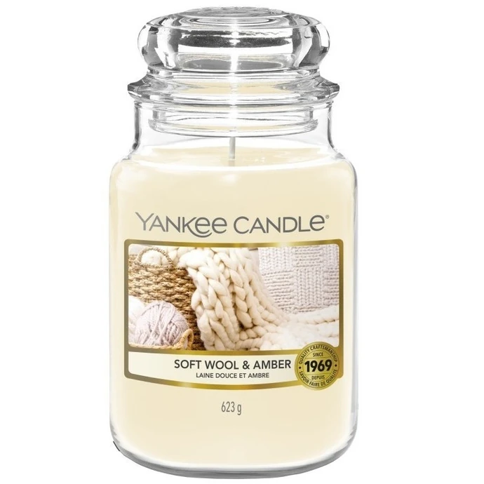 Yankee Candle / Sviečka Yankee Candle 623 g - Soft Wool & Amber