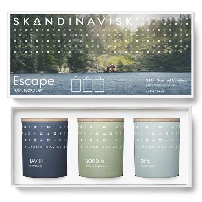 SKANDINAVISK / Dárková sada mini svíček ESCAPE - 3 x 65 g