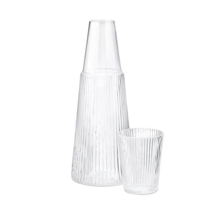 Stelton / Skleněná karafa se sklenicí Pilastro Clear 1 l